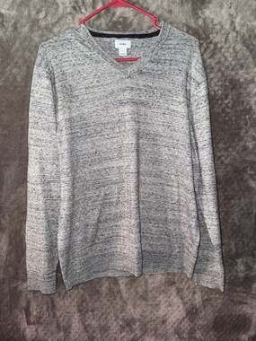 Old Navy Men's Gray Marled V-Neck Sweater Size Large